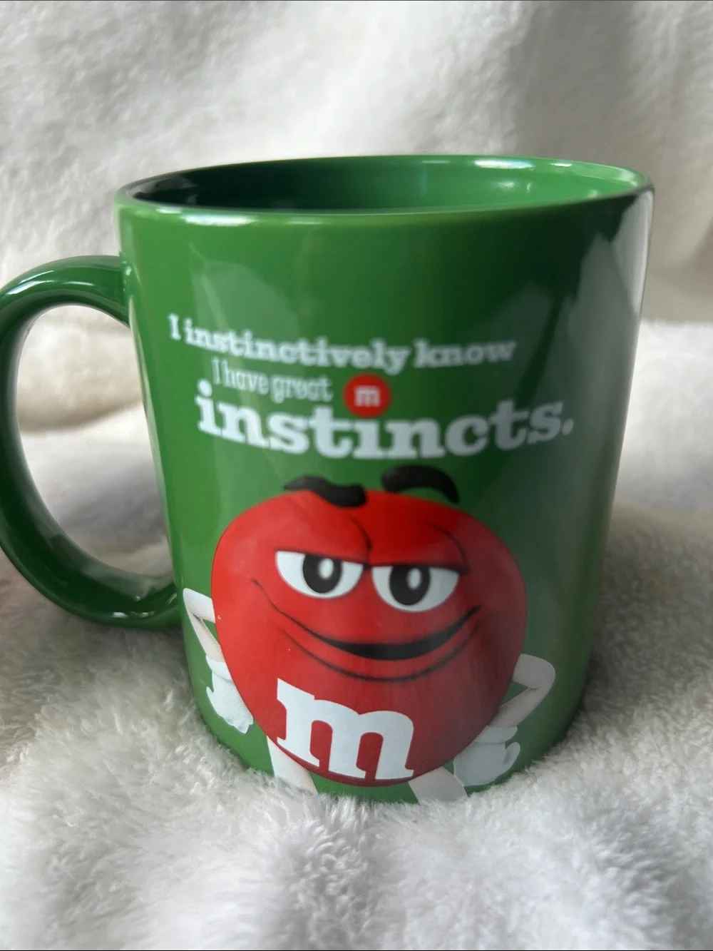 M&M's Ceramic Coffee Mug - Red and Green